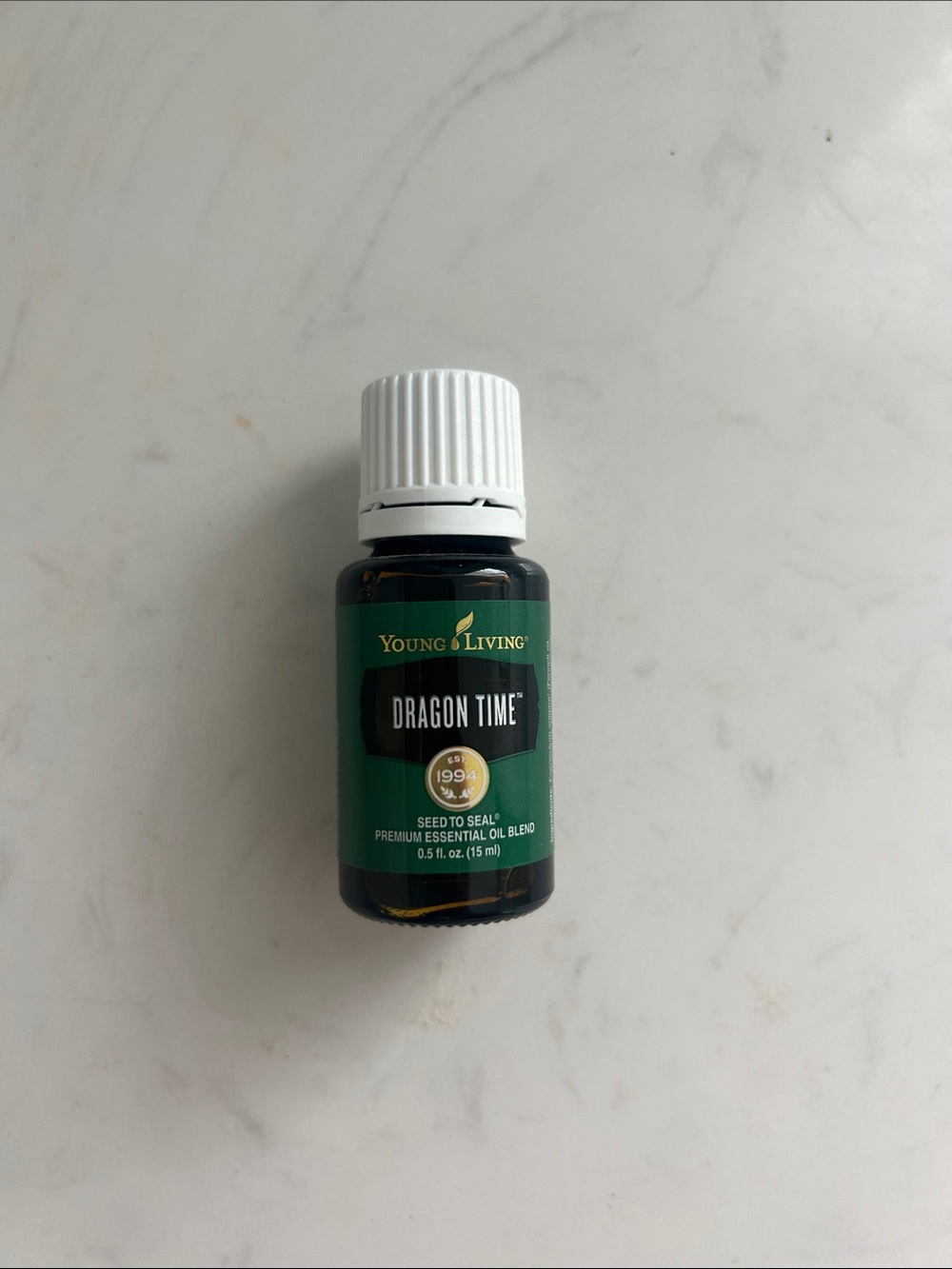 New unopened Young Living Dragon Time - Green and White Bottle